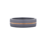 Tantalum Mens Wedding Band with 9ct Rose Gold
