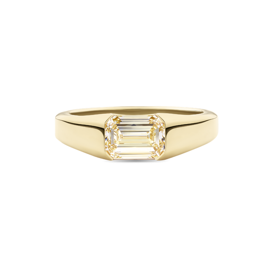 Yellow Diamond Signet Ring in 18ct Gold