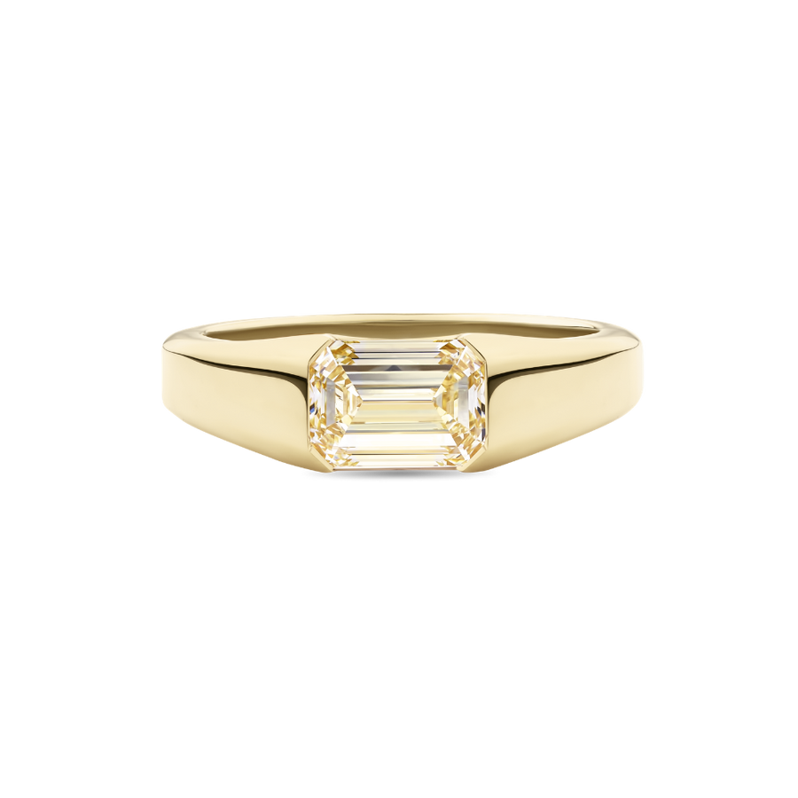 Yellow Diamond Signet Ring in 18ct Gold