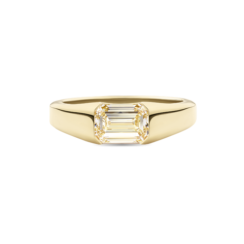 Yellow Diamond Signet Ring in 18ct Gold