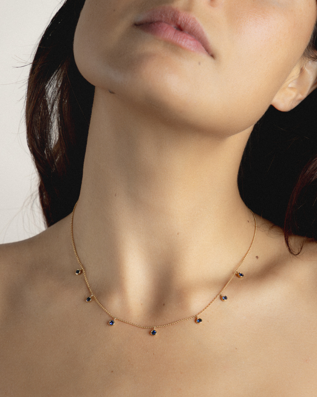 Coloured Gemstone Drop Necklace