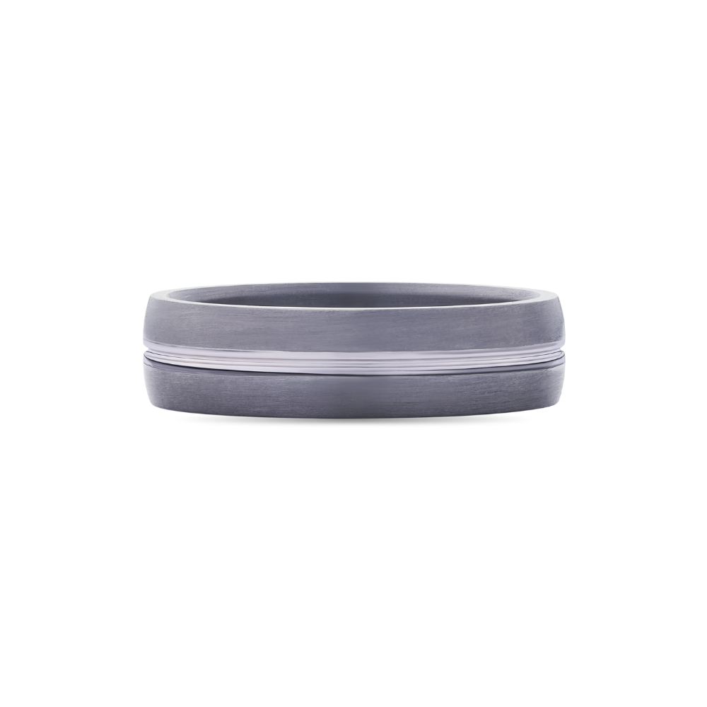 Tantalum And White Gold Mens Wedding Band