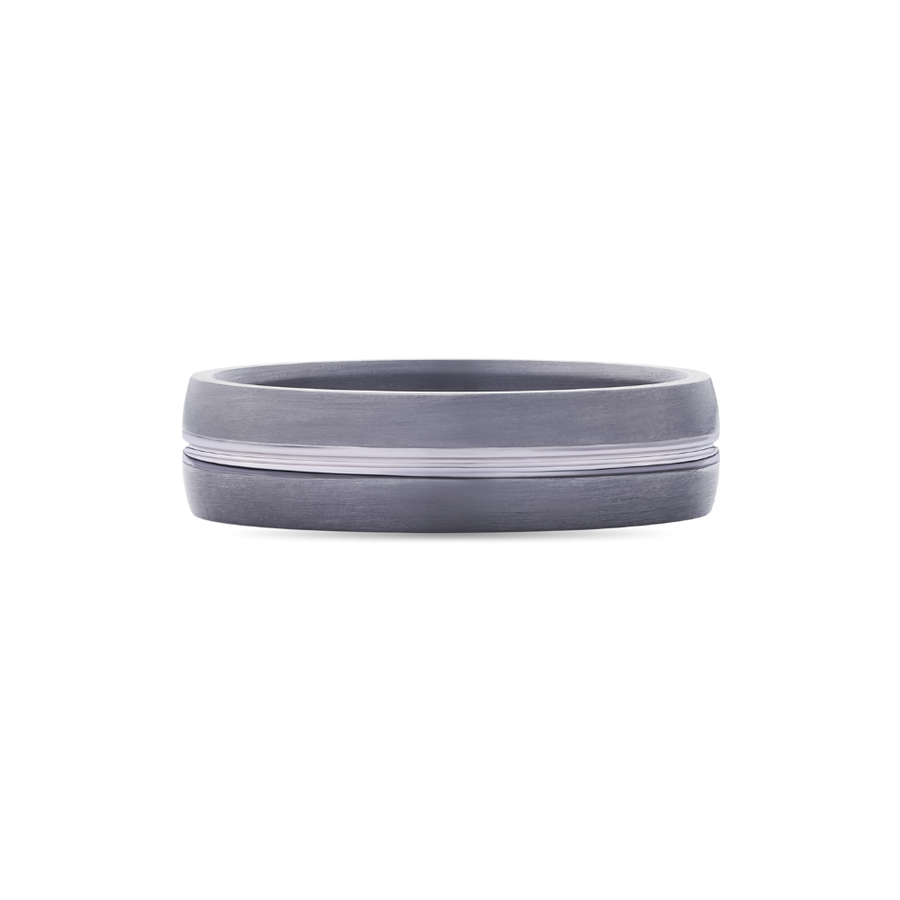 Tantalum And White Gold Mens Wedding Band