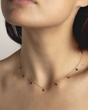 Coloured Gemstone Drop Necklace