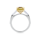 Emerald Cut Yellow Sapphire Ring in Platinum