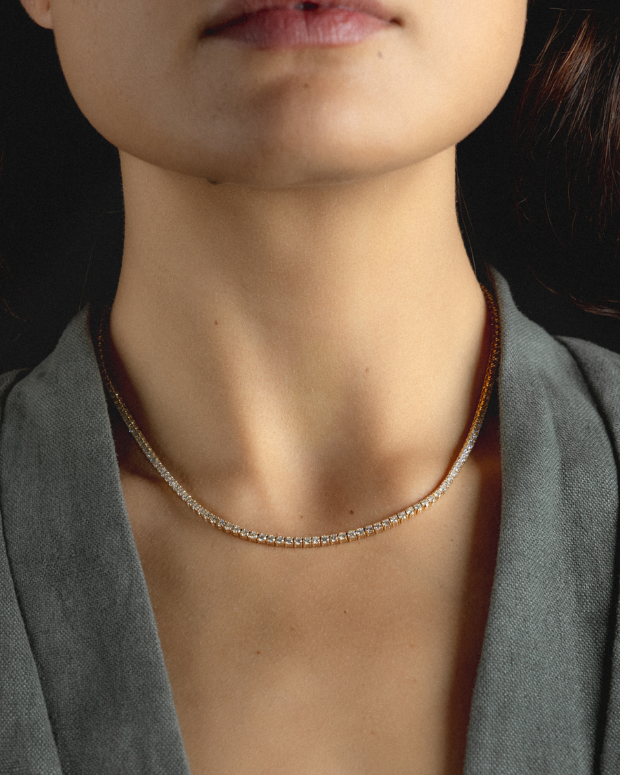 11.5ct Diamond Tennis Necklace in 18ct Yellow Gold
