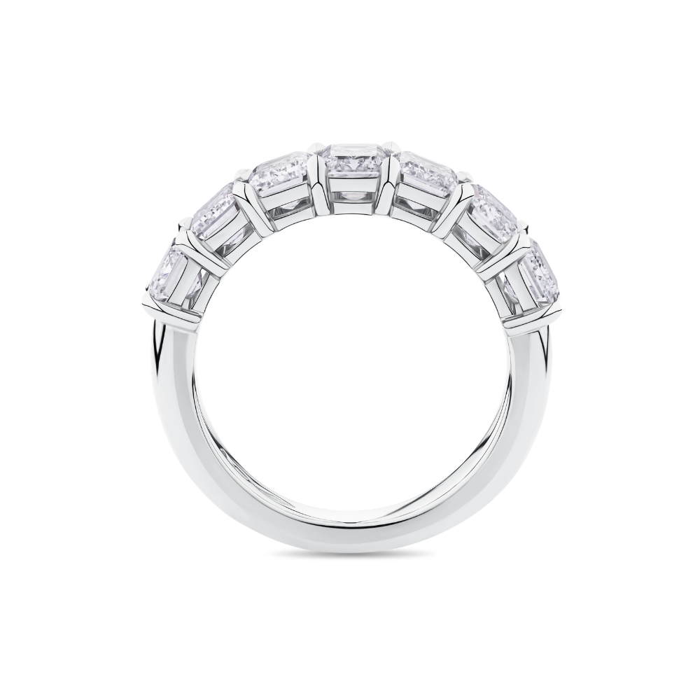 Emerald Cut Diamond Eternity Band in Platinum