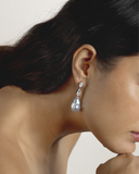 Showpiece Keshi Pearl and Diamond Earrings