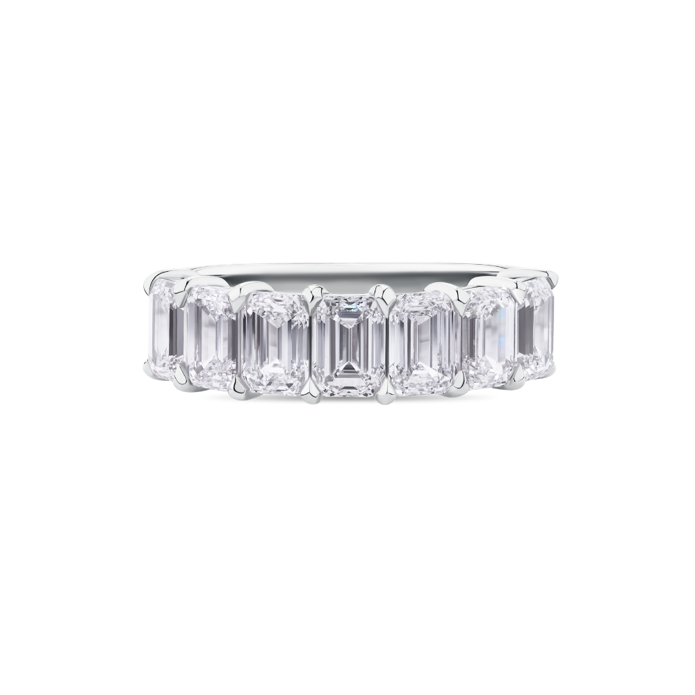 Emerald Cut Diamond Eternity Band in Platinum