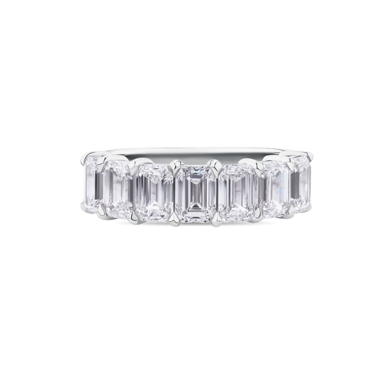Emerald Cut Diamond Eternity Band in Platinum