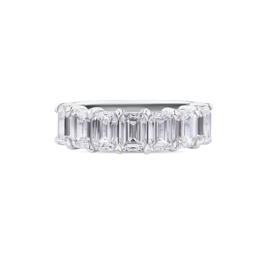 Emerald Cut Diamond Eternity Band in Platinum