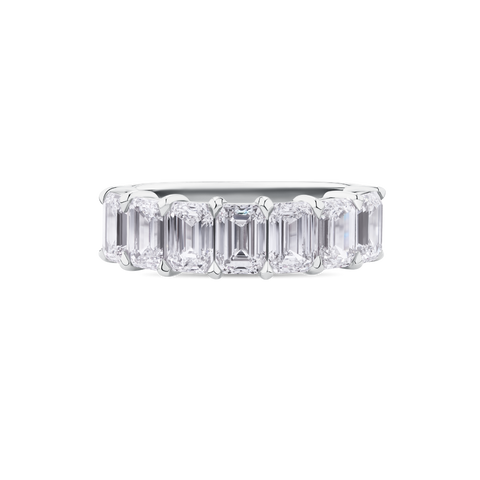 Emerald Cut Diamond Eternity Band in Platinum