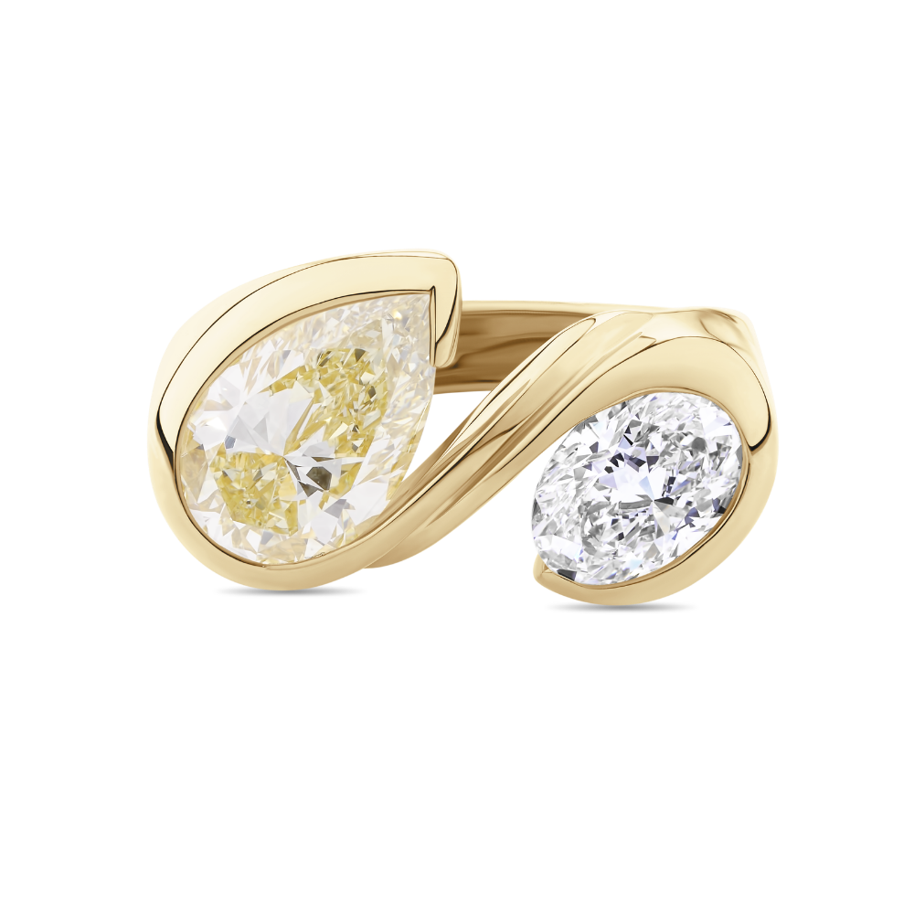 18ct Yellow Gold Two Stone Ring