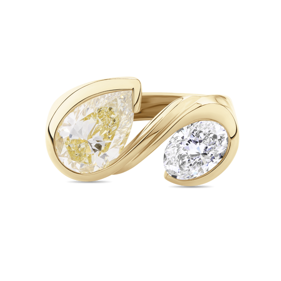 Two Stone Diamond Ring in 18ct Yellow Gold