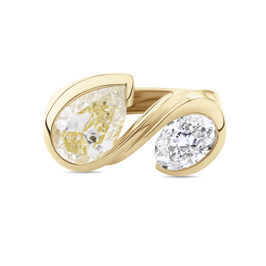 Two Stone Diamond Ring in 18ct Yellow Gold