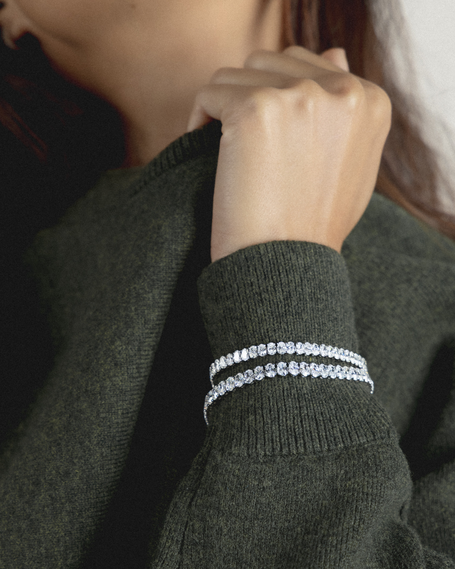 Showpiece Oval Cut Diamond Tennis Bracelet