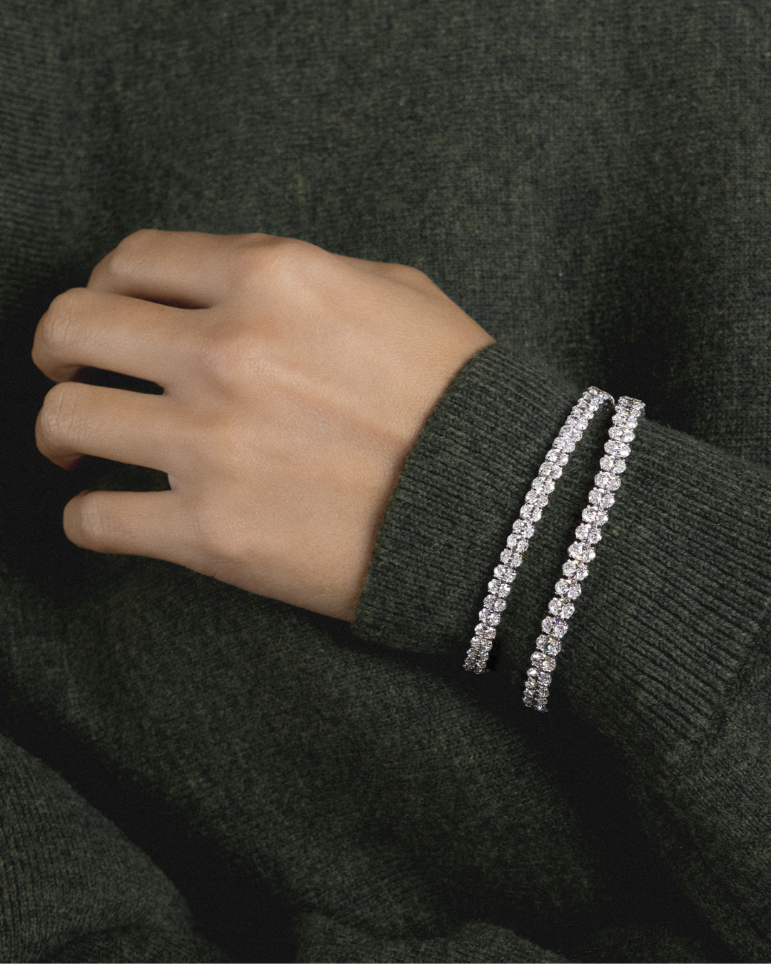 Showpiece Oval Cut Diamond Tennis Bracelet