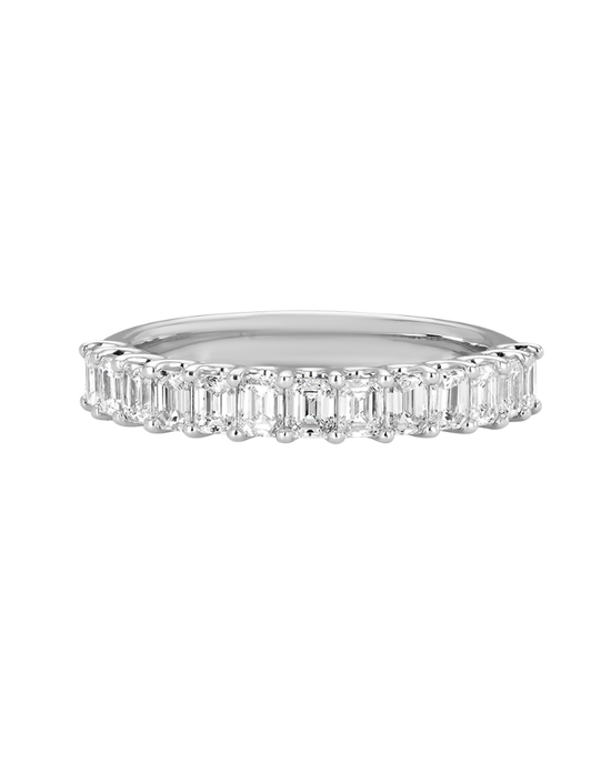 1ct Emerald Cut Diamond Eternity Band in 18ct White Gold