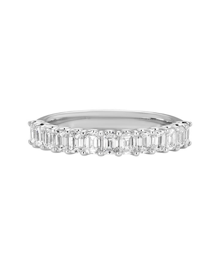 1ct Emerald Cut Diamond Eternity Band in 18ct White Gold