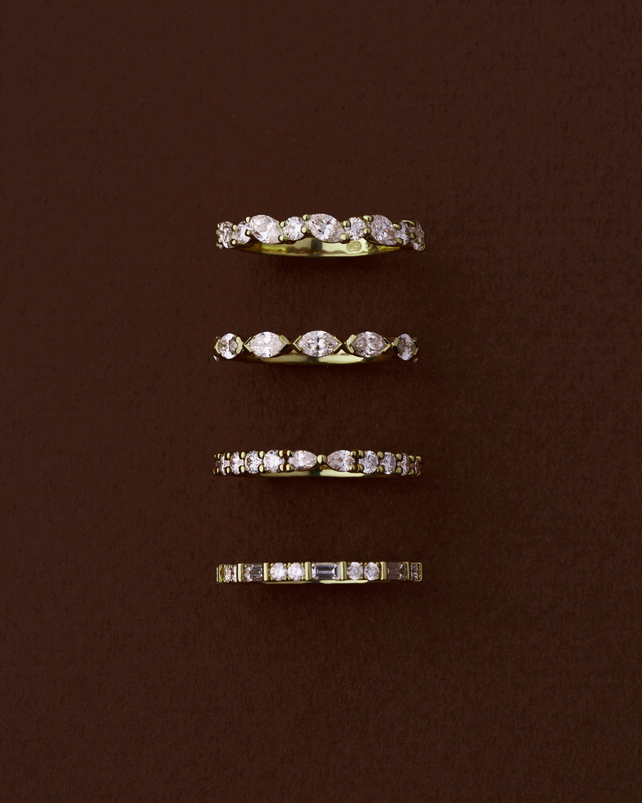 W.14 | Baguette and Double Round Diamond Wedding Band