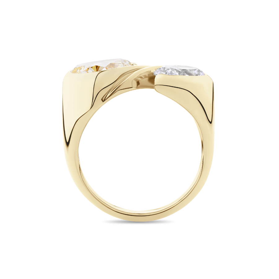 Two Stone Diamond Ring in 18ct Yellow Gold