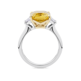 Emerald Cut Yellow Sapphire Ring in Platinum