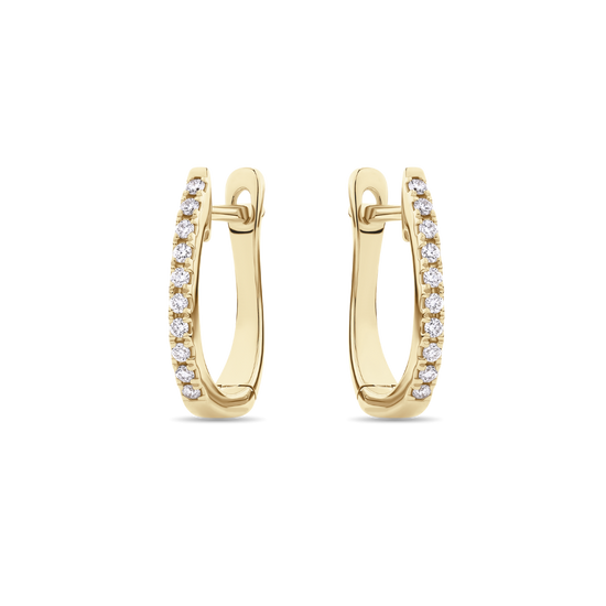 Micro Pave Diamond Huggie Earrings in 18ct Gold