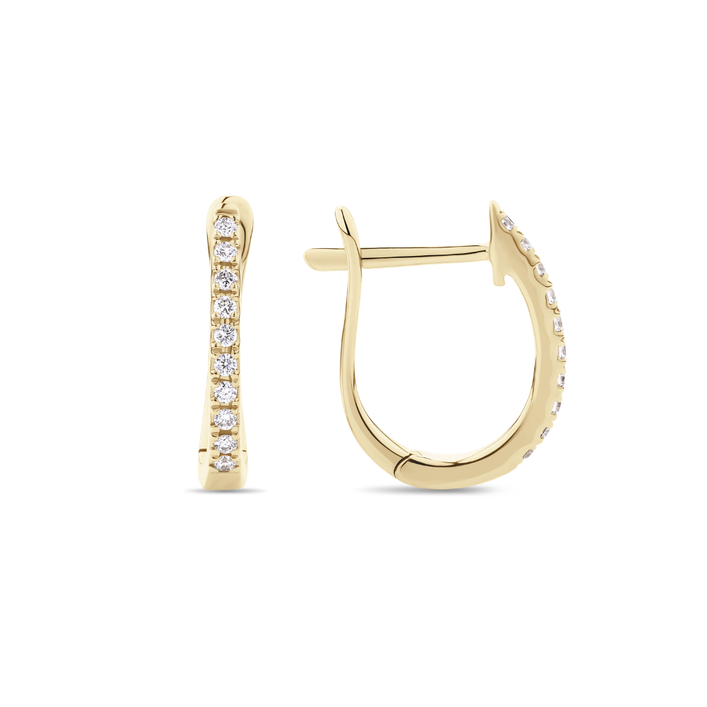 Micro Pave Set Huggie Earrings