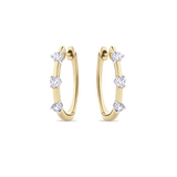 Diamond Two Tone Huggies in 18ct Yellow Gold