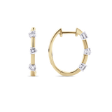 Diamond Two Tone Huggies in 18ct Yellow Gold
