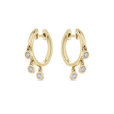Diamond Drop Huggies in 18ct Yellow Gold
