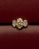 2ct Oval Yellow Diamond Trilogy Engagement Ring