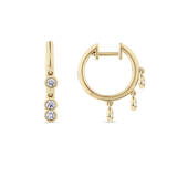 Diamond Drop Huggies in 18ct Yellow Gold