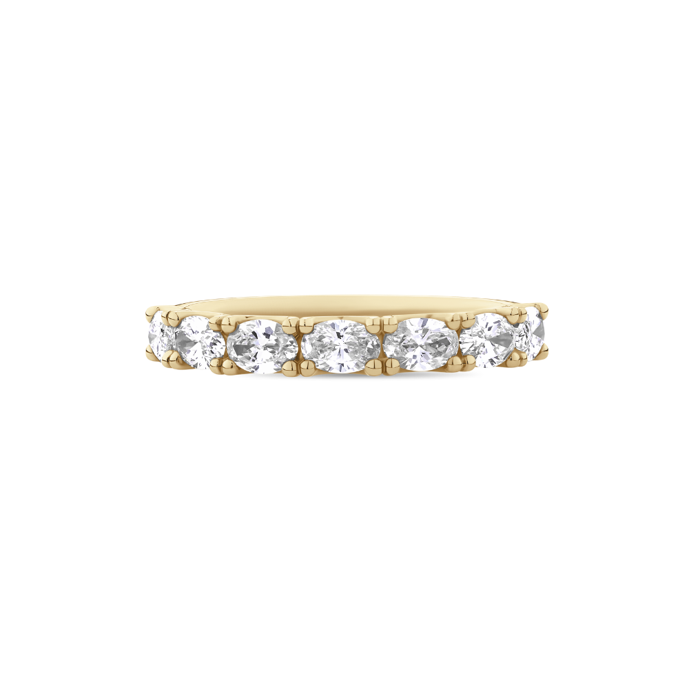 Oval Cut Diamond Half Set Eternity Band