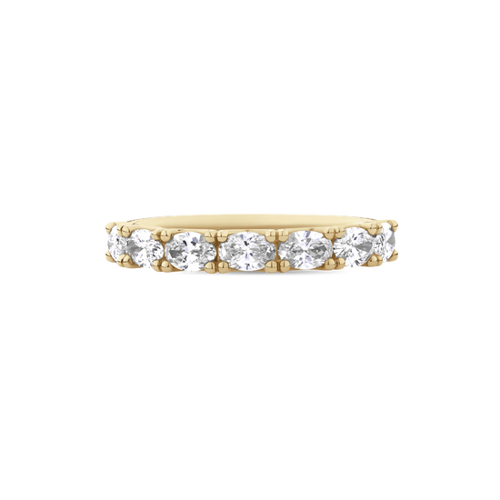 Oval Cut Diamond Half Set Eternity Band