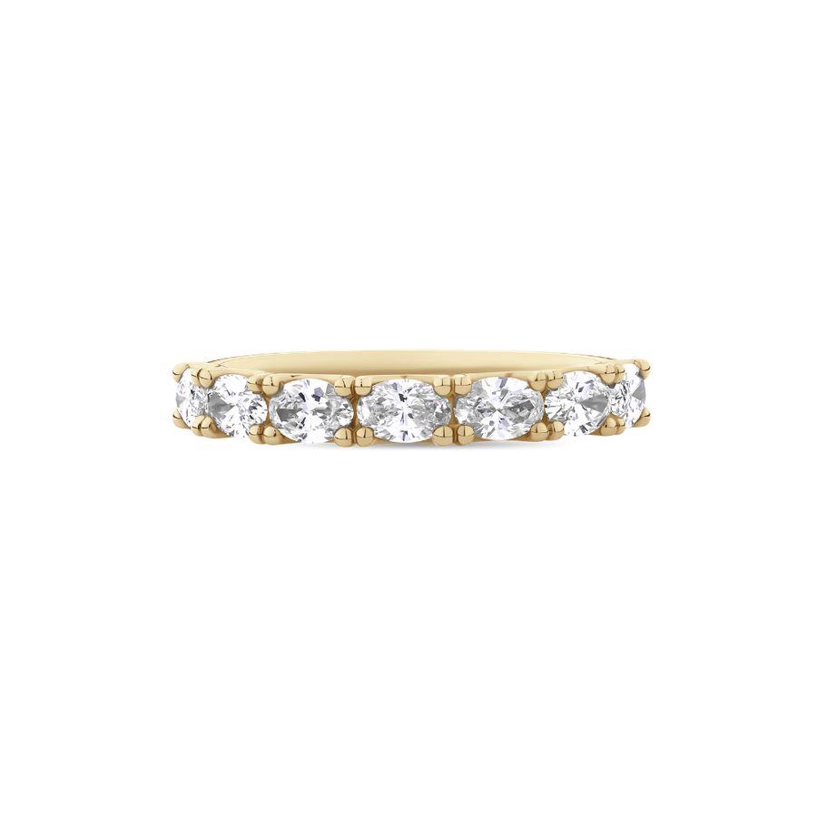 Oval Cut Diamond Half Set Eternity Band