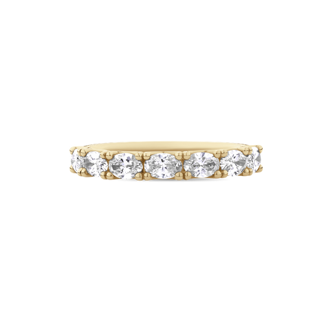 Oval Cut Diamond Half Set Eternity Band