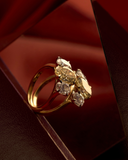 2ct Oval Yellow Diamond Trilogy Engagement Ring