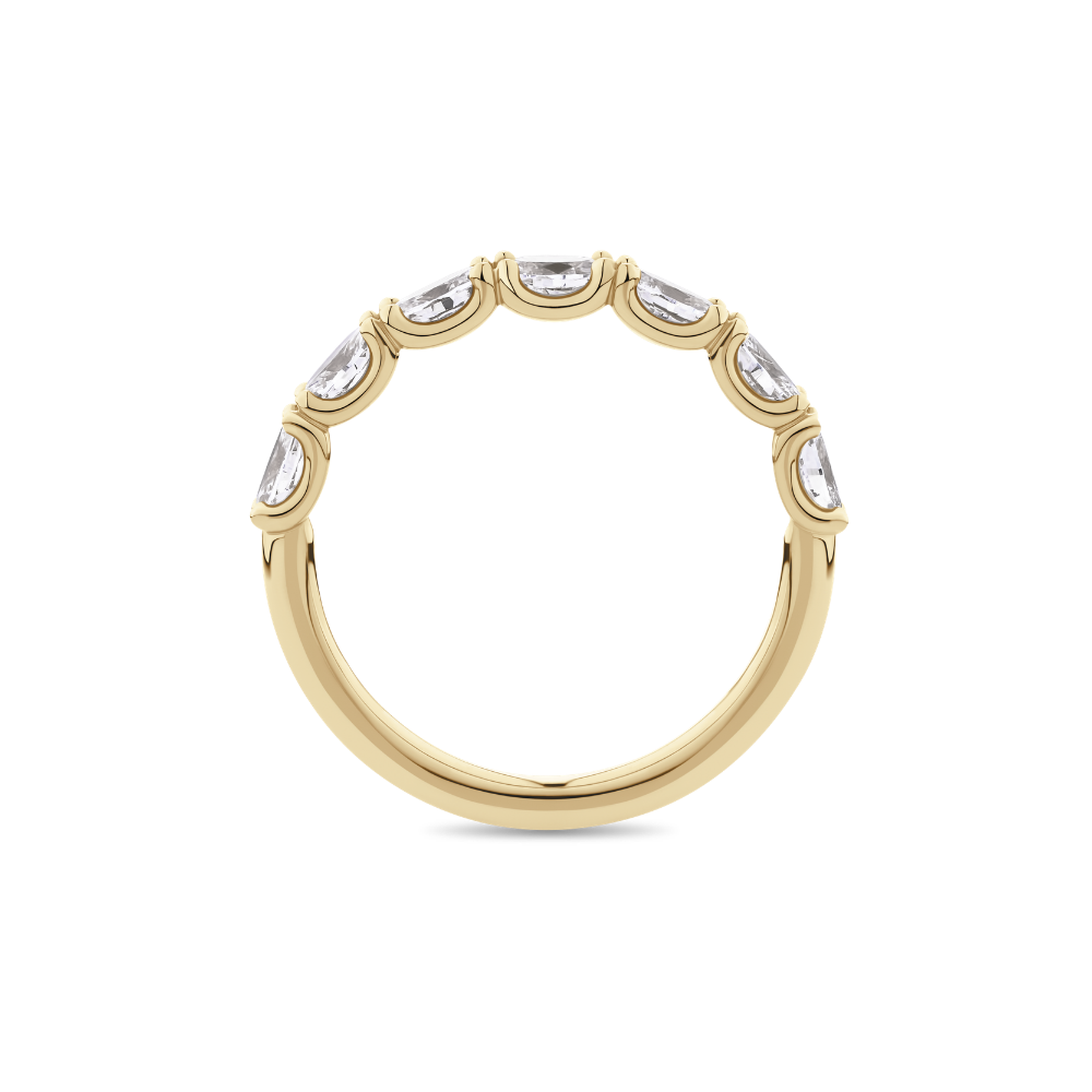 Oval Cut Diamond Half Set Eternity Band