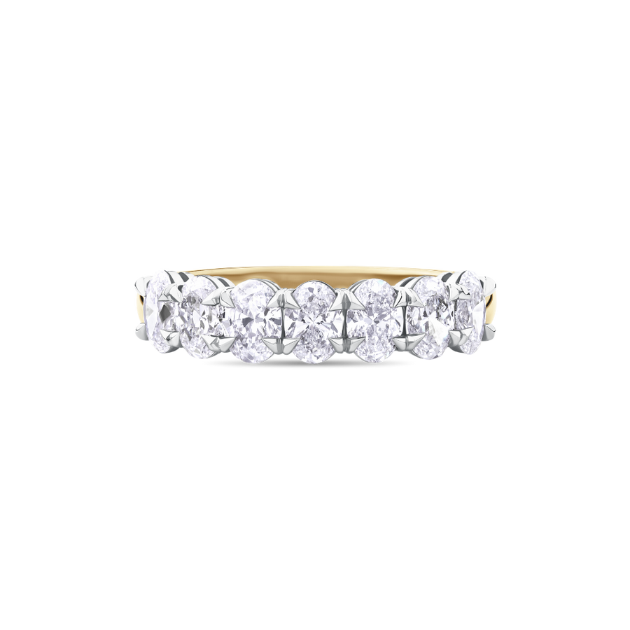 Half Set Diamond Oval Eternity Band