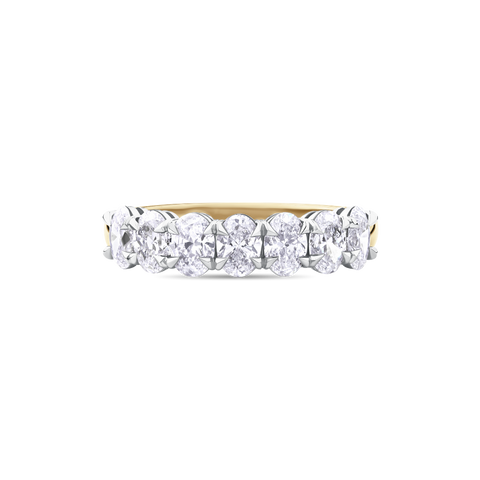 Half Set Diamond Oval Eternity Band