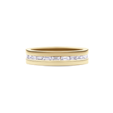 Mens Diamond Set Wedding Band in 18ct Yellow Gold