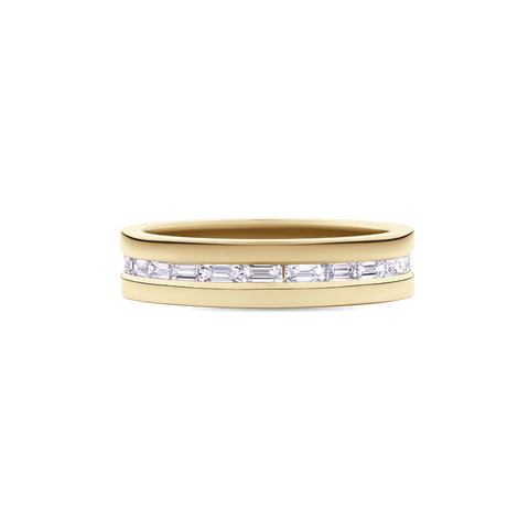 Mens Diamond Set Wedding Band in 18ct Yellow Gold