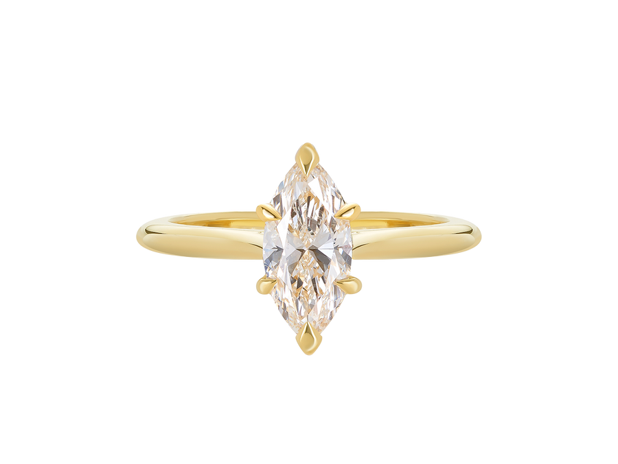 Marquise Diamond Engagement Ring in 18ct Yellow Gold