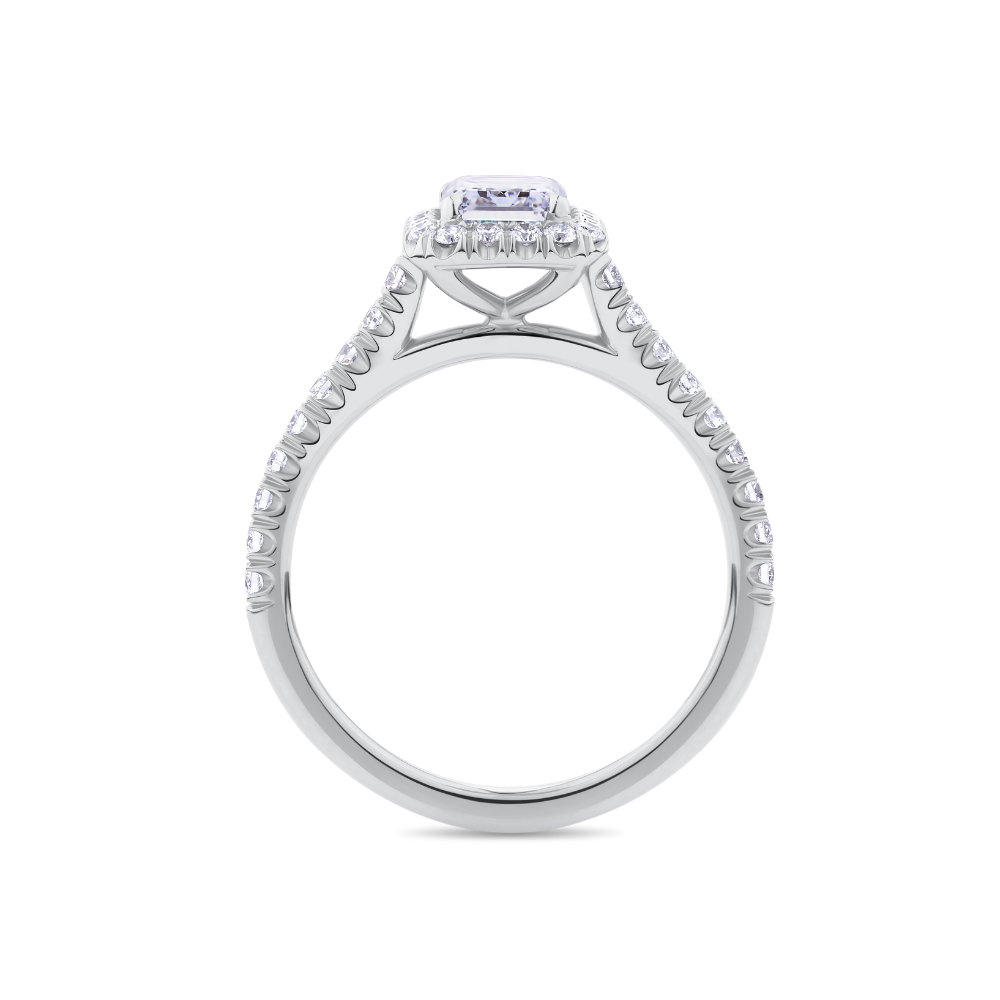 AG.22 | Emerald Cut Halo Engagement Ring