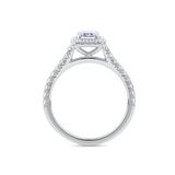 AG.22 | Emerald Cut Halo Engagement Ring