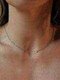 Diamond Station Necklace | White
