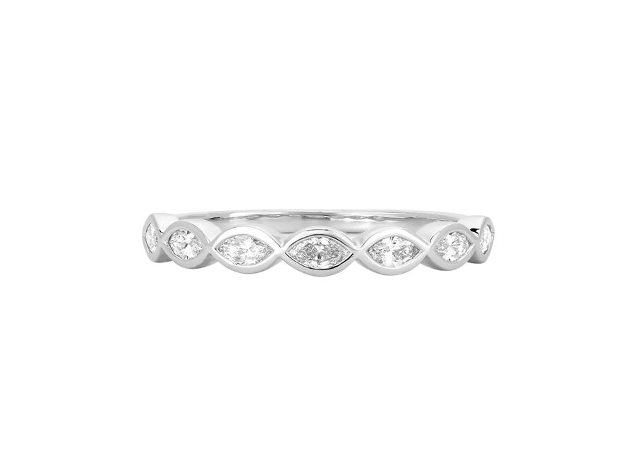 W.30 | Marquise Cut Diamond Bezel Wedding Band