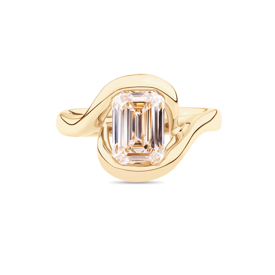 Champagne Diamond Swirl Ring in 18ct Gold