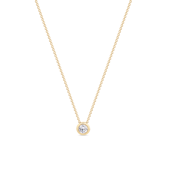 Medium Bezel Set Diamond Pendant Necklace in 18ct Gold